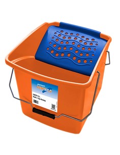 LARGE PLASTIC BUCKET WITH GRID to pour paint and drain rollers to paint comfortably